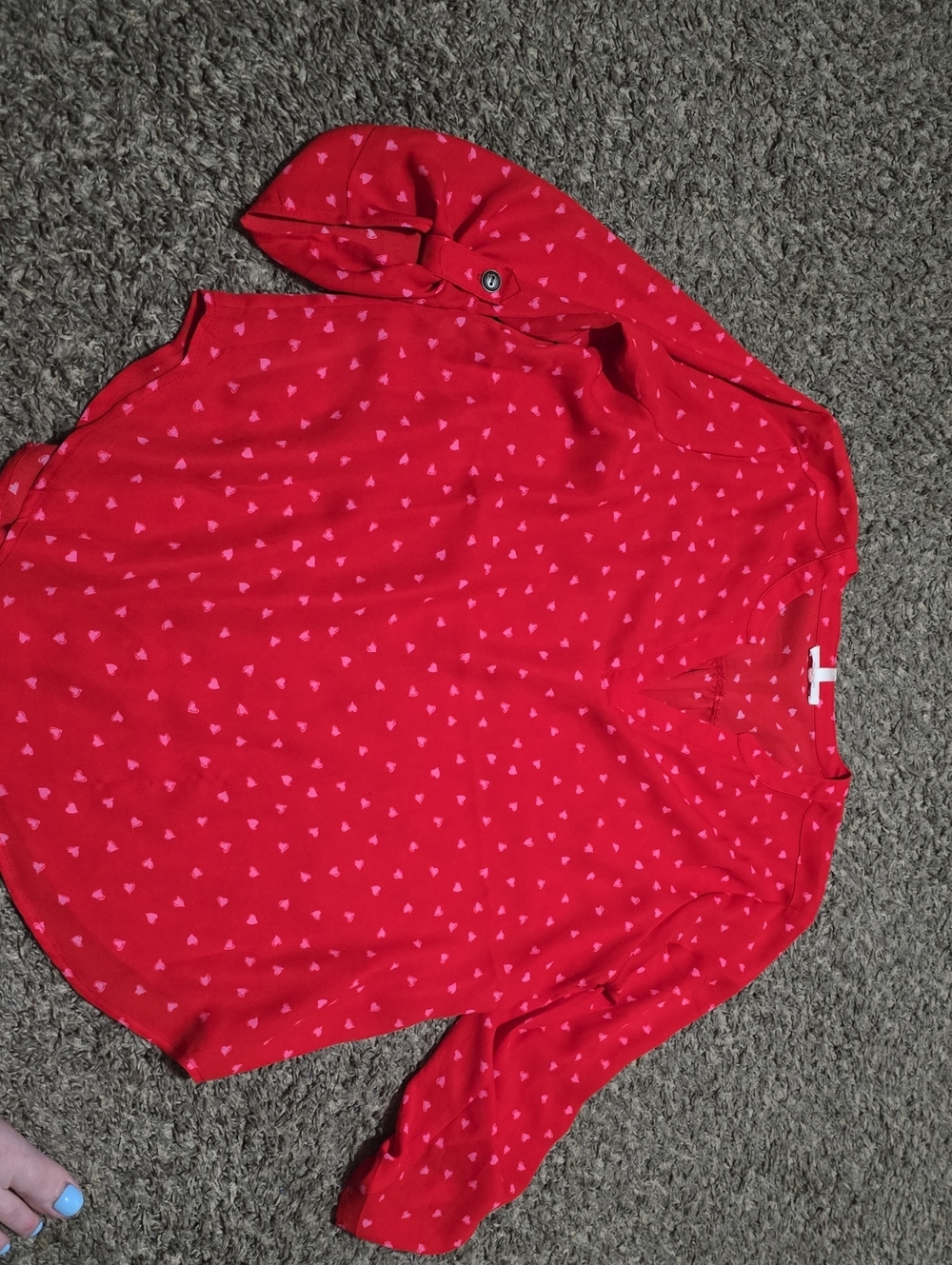 Maurices Red Heart-Print Blouse
